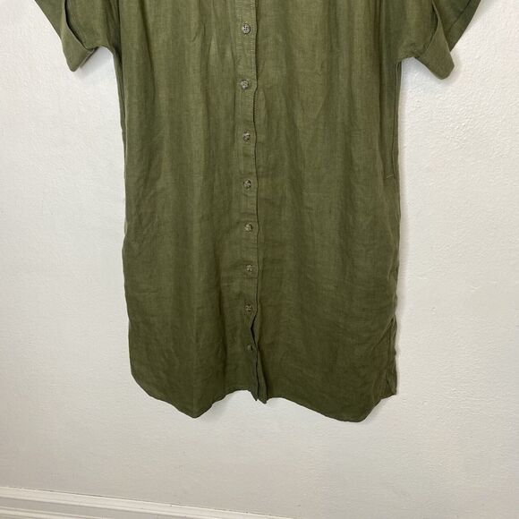 J Crew Baird Mcnutt Irish Linen Shirtdress Short Sleeve Dress Women’s Medium - Picture 3 of 13